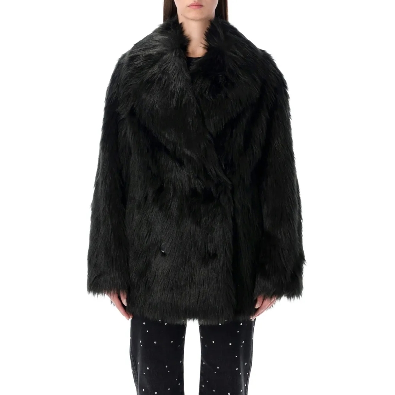 Stand Studio  Katalina Faux Fur Coat Black