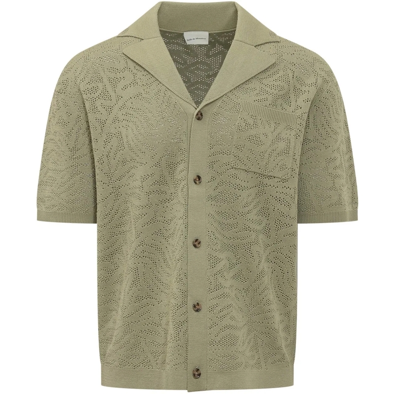 Drôle De Monsieur Pullover Camicia in Maglia Verde Salvia grün