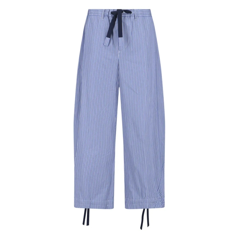 Sacai Pantalon de costume Tailored Fit Trousers With Straight Leg And Struct Blue