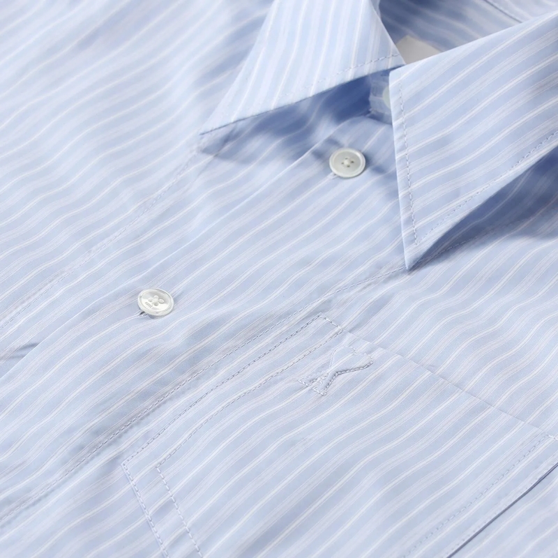 AMI Paris Bluse Gestreifte Hemdbluse blau(Image 4)