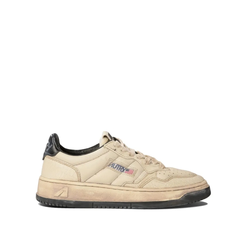 Autry International Sneaker basse Vintage-Inspired Leather Sneakers With Contrast Ru Neutrals