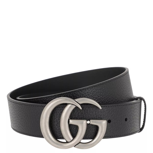 Gucci GG Belt Leather Black/Silver Ledergürtel