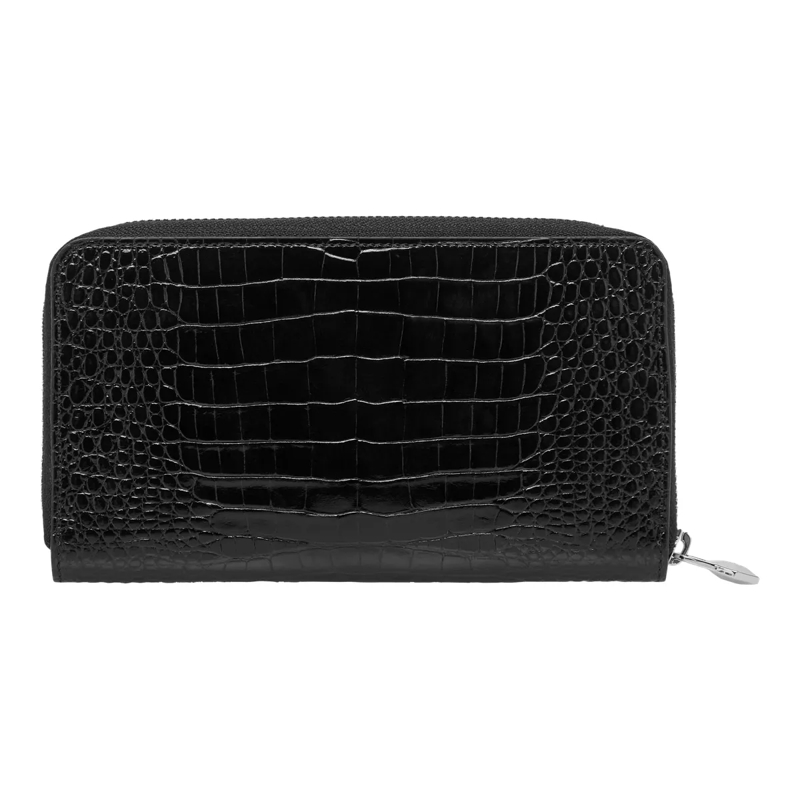 Philipp Plein Geldbörse Mid-Zip Brieftasche Cocco Crocco Geprägt schwarz(Image 2)