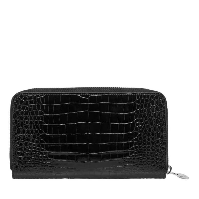 Philipp Plein Geldbörse Mid-Zip Brieftasche Cocco Crocco Geprägt schwarz(Image 2)