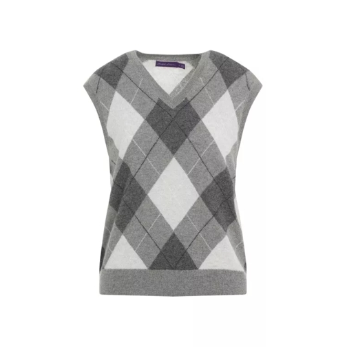 Ralph Lauren X Purple Label Gray And White Vest Sweater Grey 