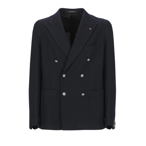 Tagliatore Blazer Wool Blend Double-Breasted Jacket Blue