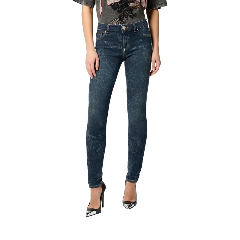 Philipp Plein Skinny-Leg-Jeans Diese Jeggings verleihen dem alltäglichen Styling  dunkel-blau(Image 4)