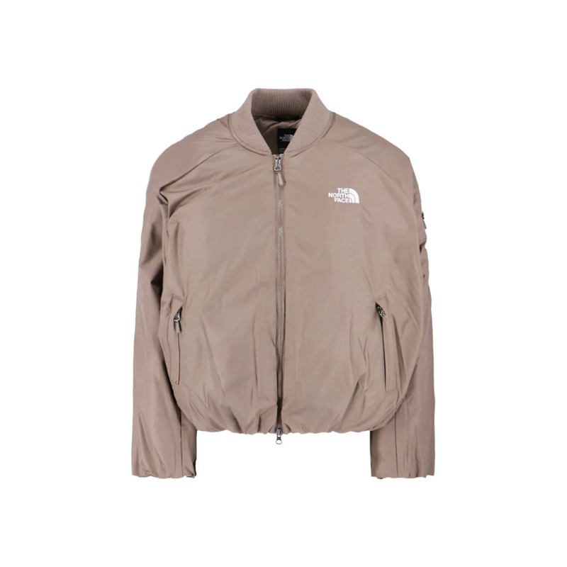 The North Face Bomberjacke Beige Padded Bomber Jacket With Shawl Collar And R Neutrals