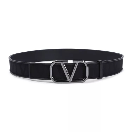 Valentino Ceinture en cuir Vlogo Signature Buckled Belt Black