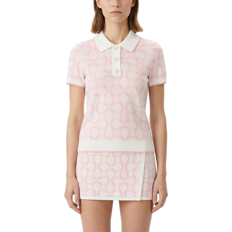 Casablanca Polohemd Poloshirt mit Muster pink(Image 2)