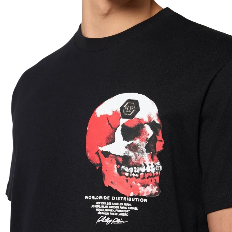 Philipp Plein T-Shirt Roundneck T-Shirt Puffy Red Skull Skull schwarz(Image 5)