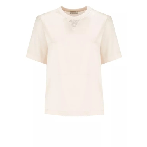 Peserico Ivory Silk And Cotton Tshirt Neutrals 