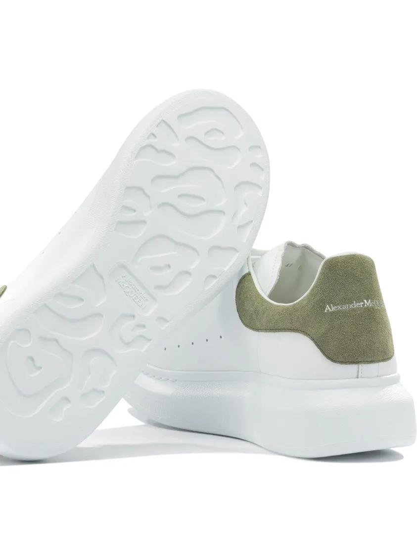 Thumbnail - Alexander McQueen Low-Top Sneaker - Premium Leather Sneakers With Olive Green Suede De - Gr. 40,5 (EU) - in Weiß - für D...