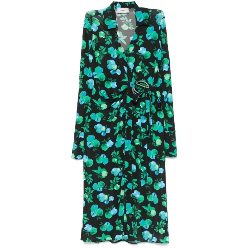 Coperni Midikleid Dresses Print Blue Apples blau