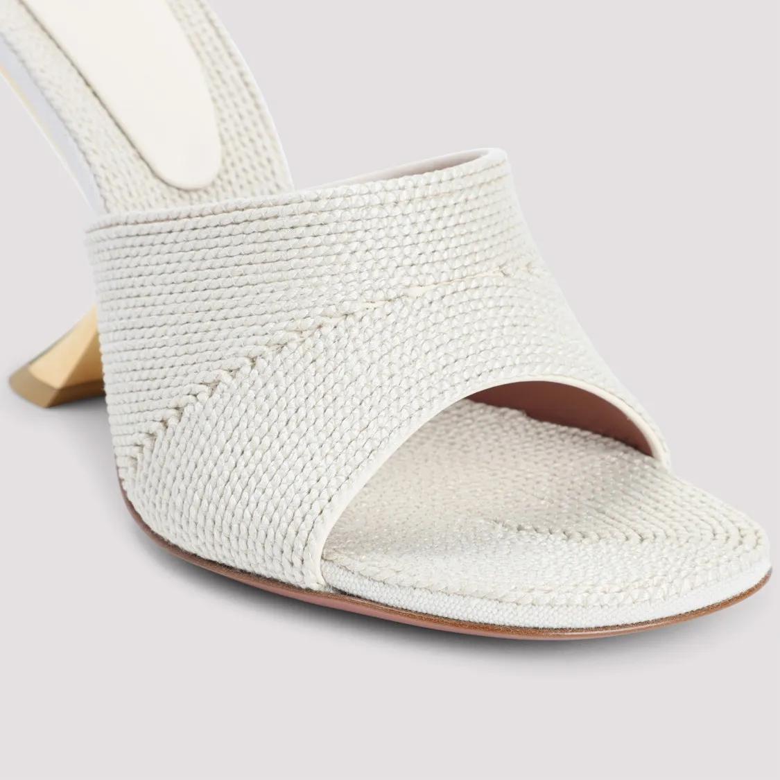 Thumbnail - Amina Muaddi Sandalen - Taylor Woven 90 Slipper Sandals - Gr. 37,5 (EU) - in Beige - für Damen