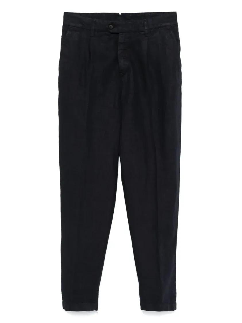 Thumbnail - Eleventy - Navy Blue Linen Trousers - Größe 38 - blau