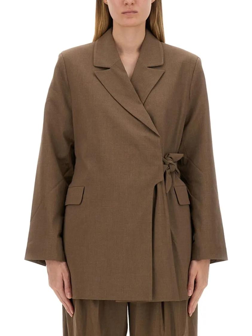 Thumbnail - GANNI - Asymmetrical Blazer - Größe 40 - braun