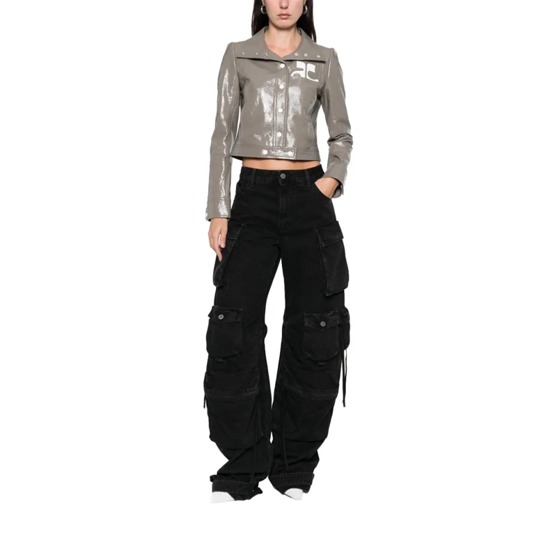 Courrèges Übergangsjacke Cropped Jacket With Pointed Collar Grey(Image 2)
