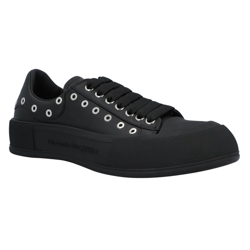 Alexander McQueen Lage-top sneaker Deck Plimsoll In Black/Silver Black