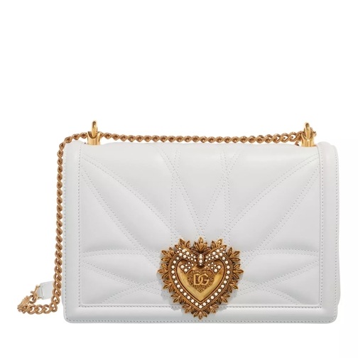 Dolce&Gabbana Large Devotion Bag in Quilted Nappa Leather White