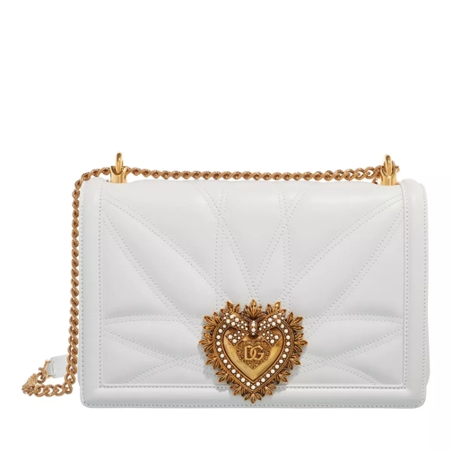 Dolce&Gabbana Large Devotion Bag in Quilted Nappa Leather White Crossbody Bag