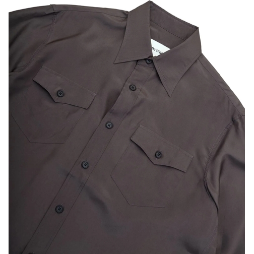 Tony Wack Legere Oberteile Camicia Double Pocket Silk Oliva mehrfarbig (Image 2)