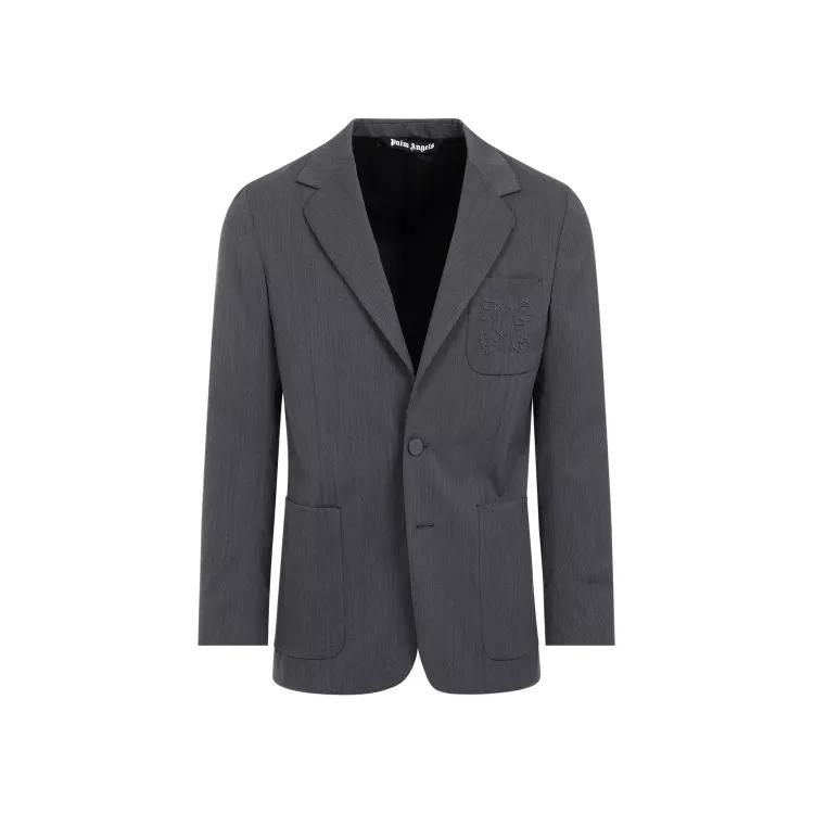 Palm Angels - Monogram Pocket Light Grey Polyester Blazer - Größe 50 - gray