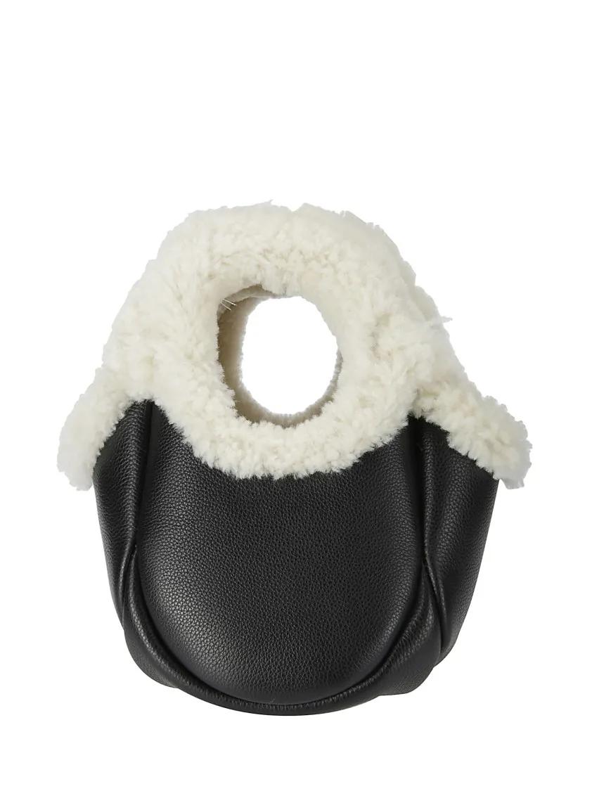 Coperni Shearling Mini Bucket Swipe Tas Black Dames