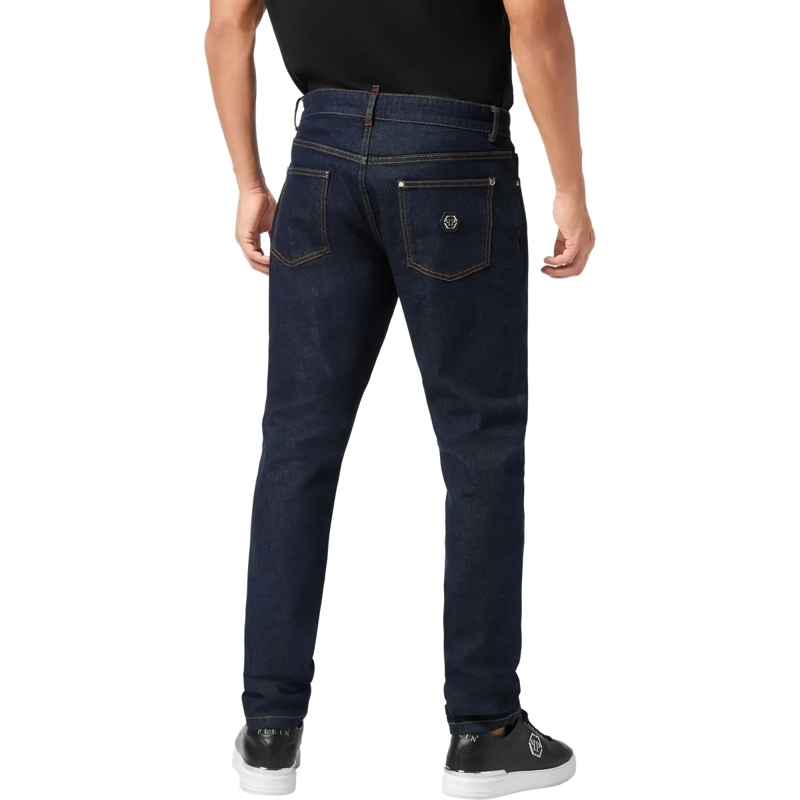 Philipp Plein Jeans mit geradem Bein Supergerader Schnitt dunkel-blau(Image 2)