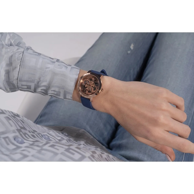 Guess Automatikuhr Analoge Uhr Quattro Clear blau(Image 6)