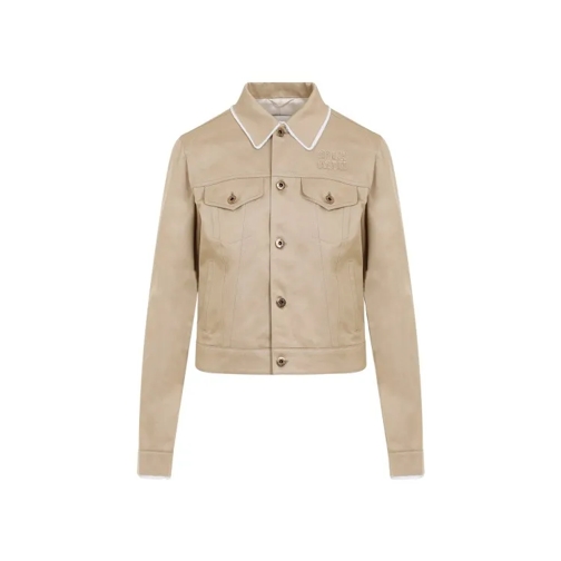 Miu Miu Cotton Blouson Jacket Neutrals 