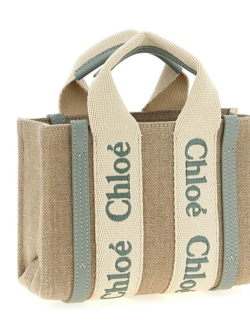 Chloé Shoppers & Totes 'Woody' Mini Handbag in beige