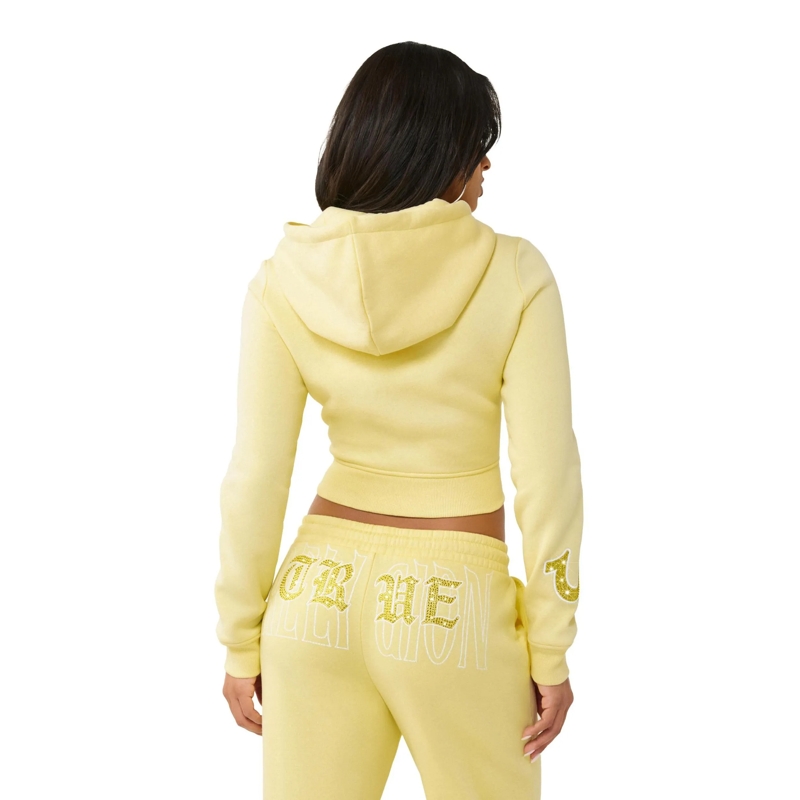 True Religion  - Zip-Hoodie- Verkürzte Form- Figurbetont- Gest blau(Image 5)