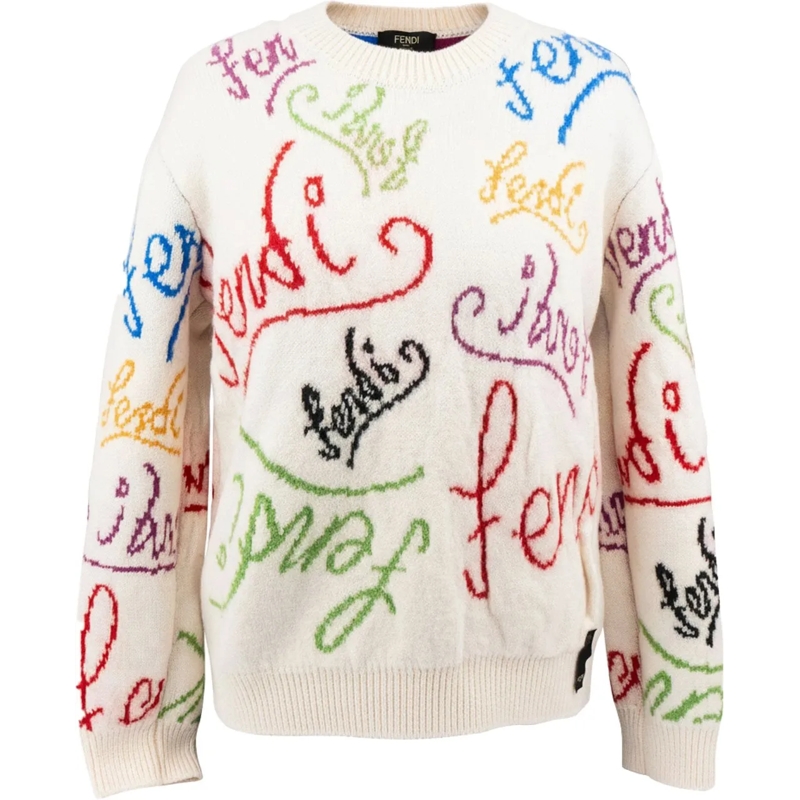 Fendi  Fendi Multicolor Wool Sweater weiß