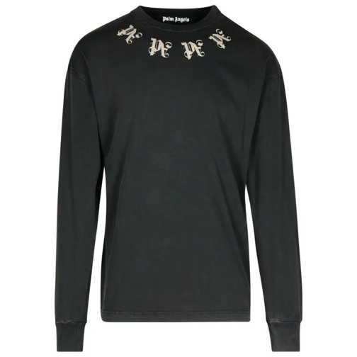 Palm Angels Stateme' Black Cotton Over T-Shirt Black 