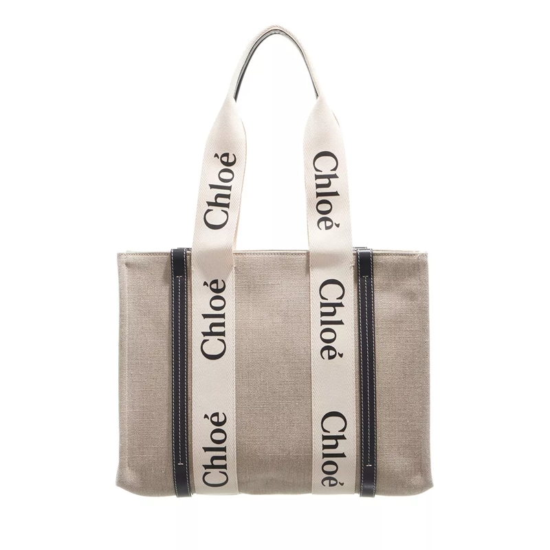 Chloé Tote Woody White Blue