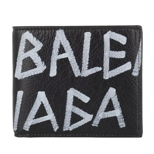 Balenciaga Carry Square Coin Wallet Black/White Tvåveckad plånbok