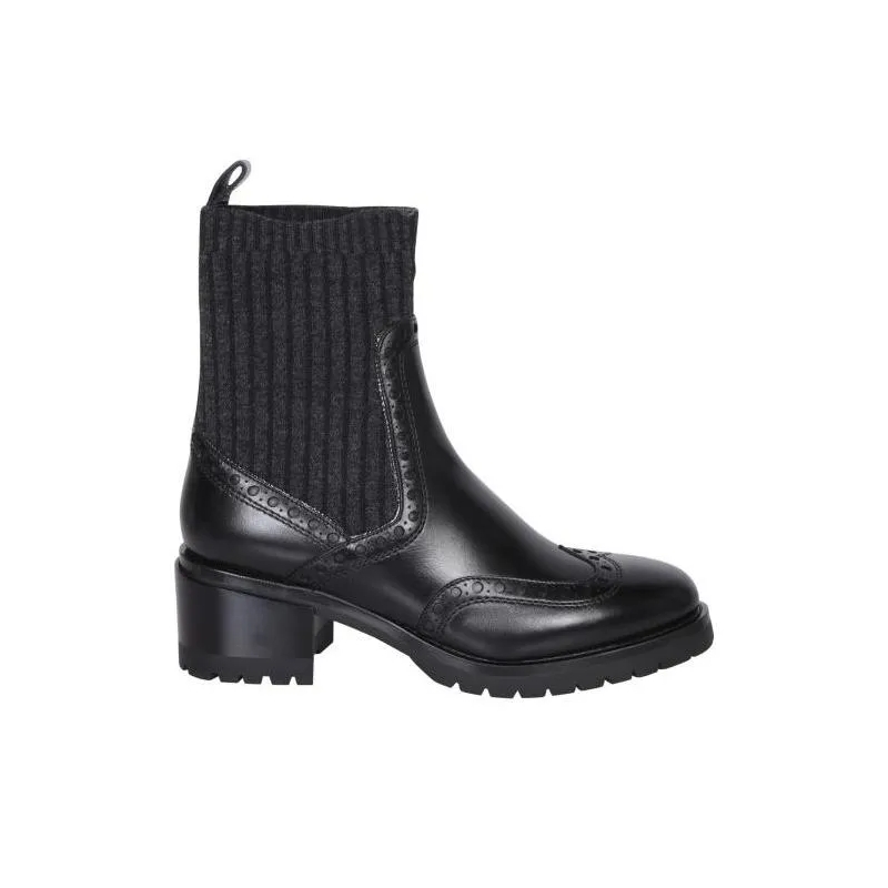 Santoni Stiefel Ankle Boot With Sock Detail Black(Image 10)