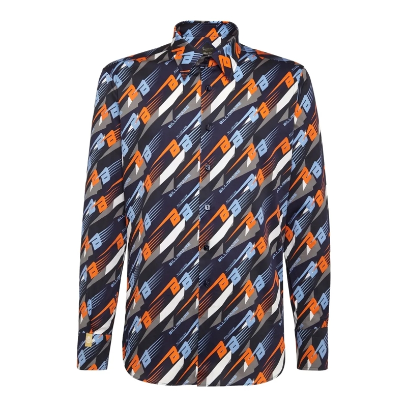 BILLIONAIRE Hemd Hemd Slim Fit Racing dunkel-blau