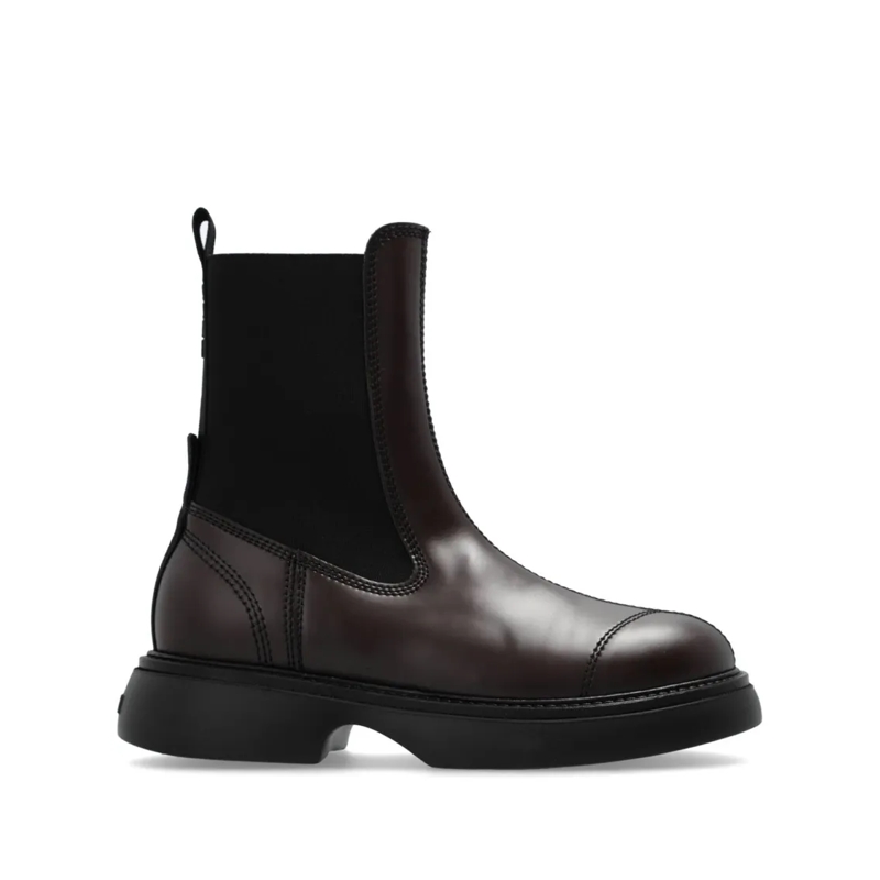 GANNI Bottes Everyday Mid Chelsea Boot Brown