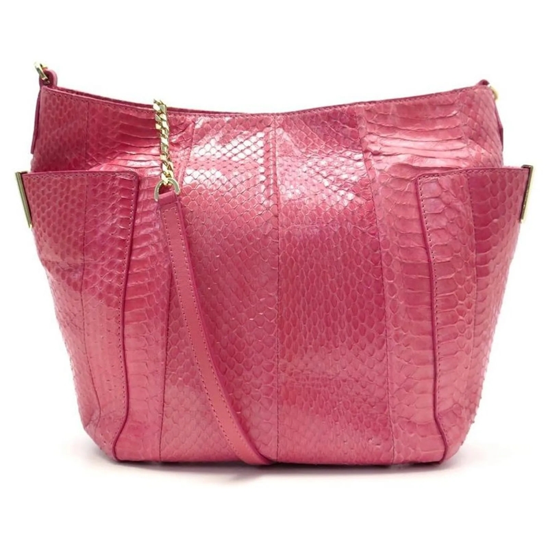 Jimmy Choo Crossbody Bag JIMMY CHOO ANNA BANDOULIERE HANDTASCHE ROSA PYTHON pink