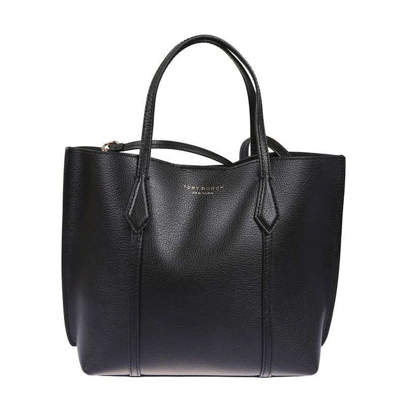 Tory Burch Fourre-tout Perry Pebbled Leather Tote Black