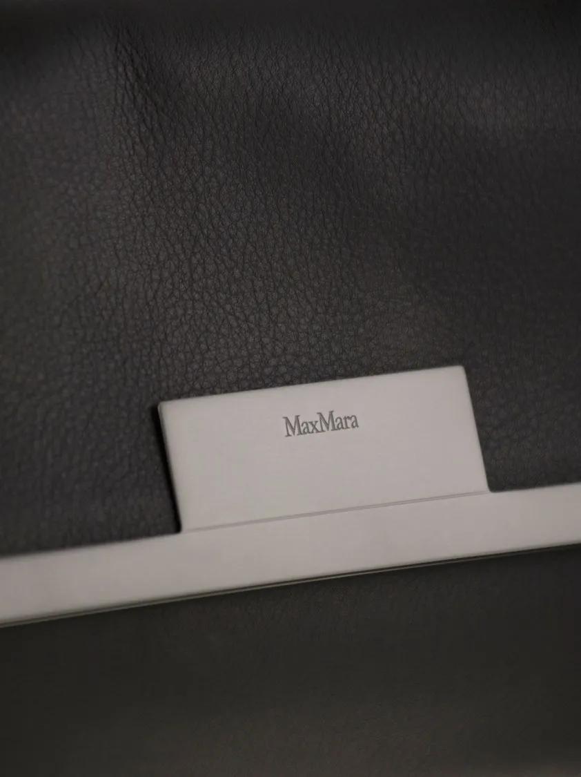 Thumbnail - Max Mara Clutches - Mmclaspclutch - Small Natural Leather Clutch Bag - Gr. unisize - in Schwarz - für Damen