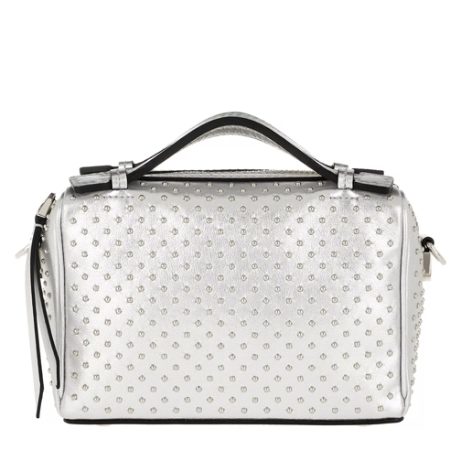 Tod's Don Bauletto Micro Pave Bag Leather Silver Crossbody Bag
