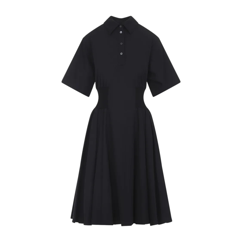 Loewe Midi-jurk Cinched Midi Dress With Classic Collar Black