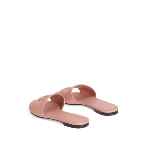 Dolce&Gabbana Sandale Pastel Pink Leather Slipper With Embossed Logo Pink (Image 2)