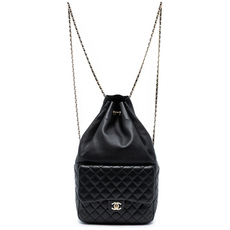 Chanel Rucksack Large Quilted Lambskin In Seoul Backpack schwarz