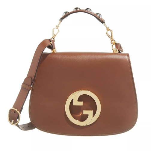 Gucci Blondie Top Handle Bag Brown Saddle Bag