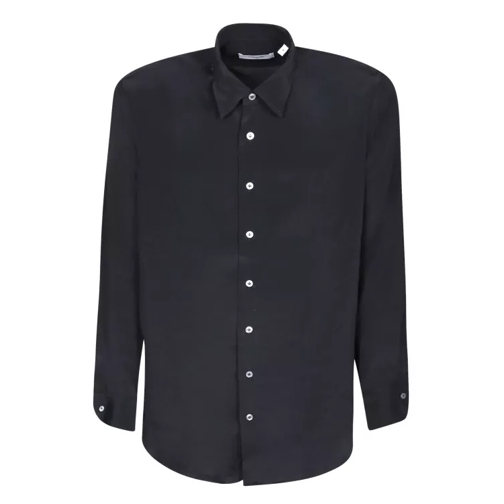 Lardini Black Silk Blend Shirt Black 