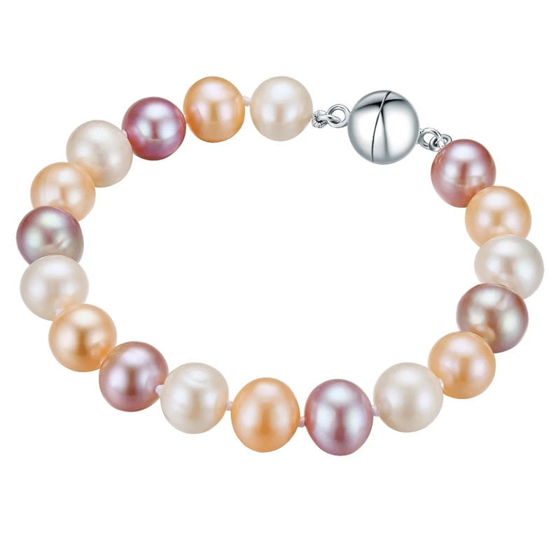 Valero Pearls Armband Sterling Silber Perlen-Armband Süßwasser-Zuchtperl bunt